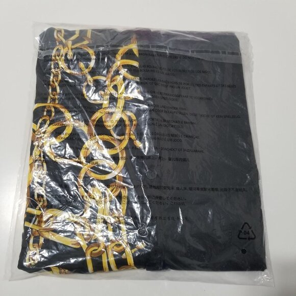 NWT JULIA by LOVE J Two Tone Chain Print Button Front Shirt Color Black Size 3XL - Picture 6 of 6